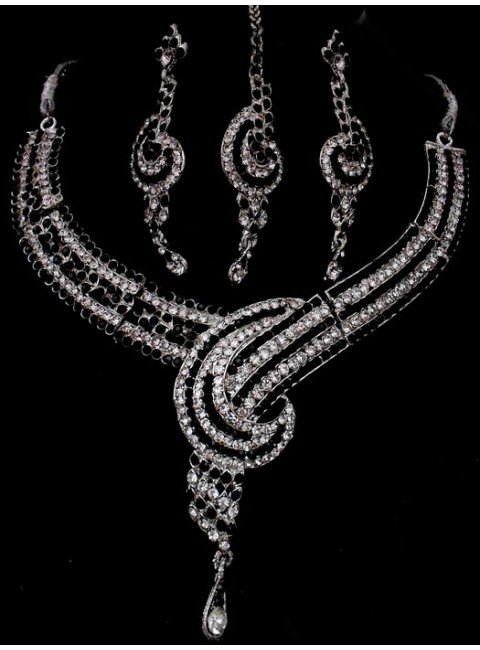 Rhodium Necklace Set